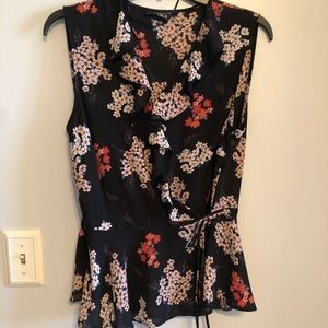 Wrap style floral blouse